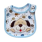 Reedoo 赤ちゃん コットン よだれかけ 防水　生地 綿 ベビー スタイ ビブ　保育園準備に お食事スタイ　動物柄　 かわいい　 ベビー用品　子供　男の子 女の子　タオル パイル　新生児　(いぬ 