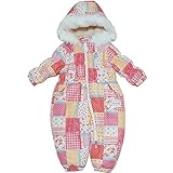 2015年 防寒衣料 撥水加工 UZULAND ウズランド パッチワーク風 中綿ジャンプスーツ ピンク◇80cm