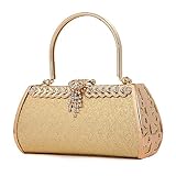 女性サテンラインストーンイブニングクラッチバッグレディースデイクラッチハンドバッグハンドバッグブライダルウェディングパーティーバッグ (ライトイエロー)