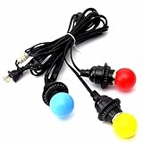 3灯ペンダントランプホルダーKINGSO E26/E27 110V-220Vレトロ プラグ＆スイッチ付 合計6m ワイヤーブラック