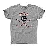 500レベルのブライアン・ボイルの子供用シャツ – 新しいJerseyホッケーファンギア – Brianボイル新しいJersey Sticks Youth Large (10-12Y) グレイ