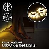 Motion Activated LEDベッド下ライトモーションセンサー – 2 Piece 1.5 Mベッドサイドライトストリップ夜ライト、寝室のキャビネット、廊下byグリーンライト