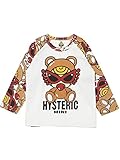 (マイファーストヒステリック) MY FIRST HYSTERIC エンジェルコット天竺　Teddy mini総柄ラグラン長袖Tシャツ 90cm ホワイトxブラウン