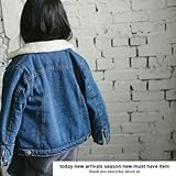 【RIRORA】 ウール付き秋冬デニムジャケット [デニム] 一番かわいい服・大人気アイテム・誰よりもおしゃれに・ベビーファッション (9 (105-115cm))