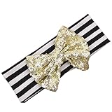 ギルロイ女の子ベビーキッズストライプスパンコールリボンヘアバンドターバンヘッドラップHeadwear US サイズ: one size