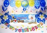 A037☆風船セット■お誕生日を飾りましょ♪　【 写真+名前入り 横断幕♪　PHOTOバナー】フォトバナー / 誕生日横断幕　パーティー装飾用品　★横断幕＋バルーン装...
