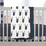 Carousel Designs Navy Deer Woodland Crib Blanket by Carousel Designs
