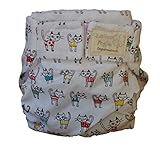布おむつ本舗/ハンドメイド布おむつカバー/ネコちゃんのファッションショー　Mサイズ【日本製 よつばのおむつ(quattro foglie)】/同柄おそろい魔法のおむつ1枚セット