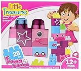 Little TreasuresクリエイティブGirls Building Bricks Set – With 25ピースビッグサイズStacking & Building Toyセット – メガブロ