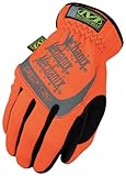 Mechanix Wear Medium Hi - VizオレンジFastFitフル指合成レザーMechanics手袋伸縮性カフ、3 Mスコッチライト反射インクincreases Visibility