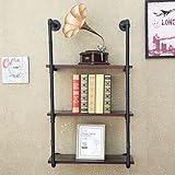 KING DO WAY 棚受け ブラケット 3段 高さ145cm アイアン 金属 ブラック 工業風 アンティーク調 ネジ入り