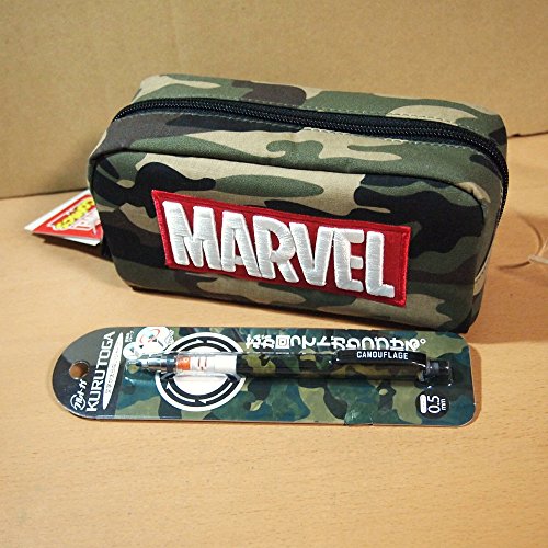 マーベル（MARVEL） 迷彩柄 ペンポーチ+クルトガシャープペンのセット