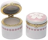 C.R. Gibson Ceramic First Tooth and Curl Keepsake Box, Flower and Heart by C.R. Gibson [並行輸入品]