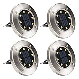 SOLPEX LEDガーデンライト 省エネ 自動点灯 太陽光8LEDソーラーライト 埋め込み式4個