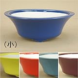 いよじ園 【盆栽鉢】 京焼 彩色ミニ鉢 反型丸鉢（小）（口径:8.5cm） ▼ご選択ください,珊瑚釉