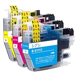 【EasyECO】ブラザー用 LC3111-4PK 互換インクカートリッジ カラー 3色セット（C/M/Y）純正と併用可能 大容量インク 最新ICチップ搭載/残量表示/個包装 対応機種:DCP-J572N DCP-J577N DCP-J582N DCP-J587N DCP-J972N DCP-J973N DCP-J978N DCP-J981N DCP-J982N DCP-J987N など