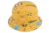 【SEBLES】ベビー 赤ちゃん 帽子 ハット サファリハット アドベンチャーハット 子ども 子供 プリント コットン UV アニマル 春 夏 秋 ユニセックス(イエロー,50cm)