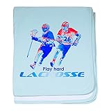 CafePress – Playハードラクロス – スーパーソフトベビー毛布、新生児おくるみ ブルー 082994683625CD2