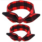 ゴシレ Gosear ママと新生児 蝶結び 弾性ヘアバンド カチューシャ 赤ちゃん 幼児 子供 女の子 娘 鉢巻き 赤色