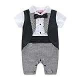 Honey baby 半袖 ベビー キッズ フォーマル スーツ ロンパース ネクタイ 子供 スーツ 七五三 子供服 新生児 出産祝い 結婚式 誕生日 お宮参り 七五三 記念日 初節句 お祝い (95c
