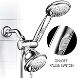 HotelSpa ultra-luxury 42-setting 3 Way shower-head /ハンドヘルドシャワーコンボ特許取得済みon / off停止スイッチと5 – 7足Stretcha