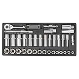 Sealey tbt34ツールトレイwithソケットセット35pc 3 / 8 " Sqドライブ