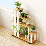 フラワースタンド ソリッドウッドフラワースタンドモダンでシンプルなマルチレイヤープーリーは、緑の植物着陸 Flower racks (色 : A)