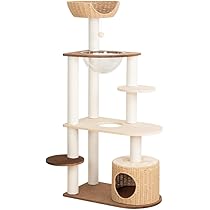 Amazon | LULUCAT キャットタワー 木製 据え置き 大型猫