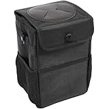 ValueHall Car Trash Can Foldable Waterproof Trash Bin Hanging Garbage Bag with Lid and Side Pockets V7077 (6L)