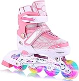 WeSkate ウェスケート インラインスケート 調節可能なローラースケート 男の子と女の子に適した2色と3サイズ