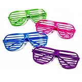 Novelty Place [Party Stars] 80's Party Shutter Shades Sunglasses for Kids & Adults (12 Pairs) by Nov