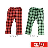【SiShuNon/SKAPE】チェックストレートパンツ 120 8 グリーン
