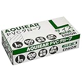 AQUSEAR PVC プラスチックグローブ Lサイズ パウダー無 VGN-L 100枚×20箱