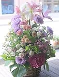 アレンジメントフラワー 生花 ギフト 5Lサイズ イメージ(可愛い)大臣賞受賞デザイナー おまかせアレンジメント