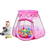 Ylovetoys Kids Toy Pink Princess Play Tent Girls Gifts for 1-8 Years Old Children(Not Included Balls