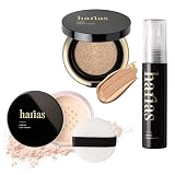 HARIAS ハリアス (公式) メイクセット (アンバー, 3個(ファンデ×パウダー×ミスト))