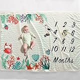 赤ちゃん月間マイルストーンブランケット花の写真の小道具新生児の写真毛布の背景、ベビーシャワーギフト,C
