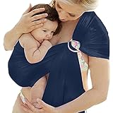 Domybest 新生児 ベビースリング 赤ちゃん 抱っこ紐 ベビーキャリア 8色選べる (紺)