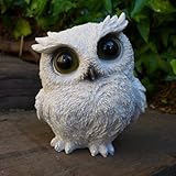 フクロウの置物（12cm）コノハズク　ふくろう　白４０ＱＹ　鳥　とり　動物 オーナメント　オブジェ　ガーデン　ガーデニング　置物　縁起物　雑貨　ナチュ