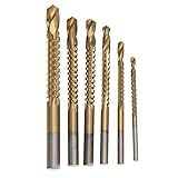 6ピース/セットhss高速度鋼最小チタンコーティングされたhss高速度鋼ドリルビットセットツール木工3ミリメートル/4ミリメートル/5ミリメートル/6ミリメートル/6.5ミリメートル/8ミリメートル