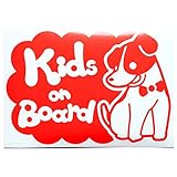 レッド（赤） 犬 ジャックラッセルテリア ネクタイ Kids on board キッズオンボード ステッカー 窓ガラス用シールタイプ 車 戌 干支 動物