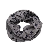 Tonsee 赤ちゃん スカーフ 可愛い ネックウォーマー スター パターン 防寒 マフラー (グレー)