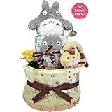 出産祝いに大人気！おむつケーキ となりのトトロ 豪華3段ガラガラ/ウォッシュタオル/フェイスタオルセット/内祝い/誕生日プレゼント ダイパーケーキ (パンパースS21 （出産祝い用に）)