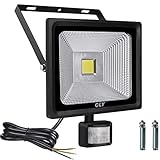  CLY LED 投光器 人感 センサーライト 屋外 照明 防水 フラッドライト 防犯 駐車場(30W 昼白色)(改良版)