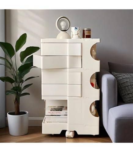 ホワイト 360度回転収納キャビネット Amazon.co.jp: TUIYIDUO 収納