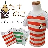 (コーディコービー)CodyCoby タケノコプリント　ボーダー半袖シャツ　Lブルー　90cm