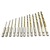 ドリルbits13pcs 1.5?6.5ミリメートル六角形ネジドリルpower tools木工ツール高速鋼1/4 "六角シャンクドリルビットセット