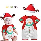 ロンパース クリスマス キッズ ショート 男女兼用 赤ちゃん サンタクロース 帽子付き 仮装 hibote No.3 90
