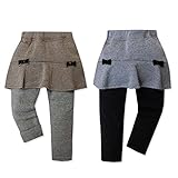 (ブラウン/95cm)ベビー服 女の子 スカッツ ボトム 裏パイル起毛 ウエストゴム リボン装飾 ロゴ刺繍 女児 ベビー