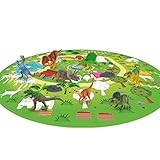 恐竜のおもちゃのプレイセット | プレイマット付き恐竜フィギュア | アクティビティプレイマット付きプレイセット、恐竜の世界を作成するための教育用恐竜プレイセット Biggys